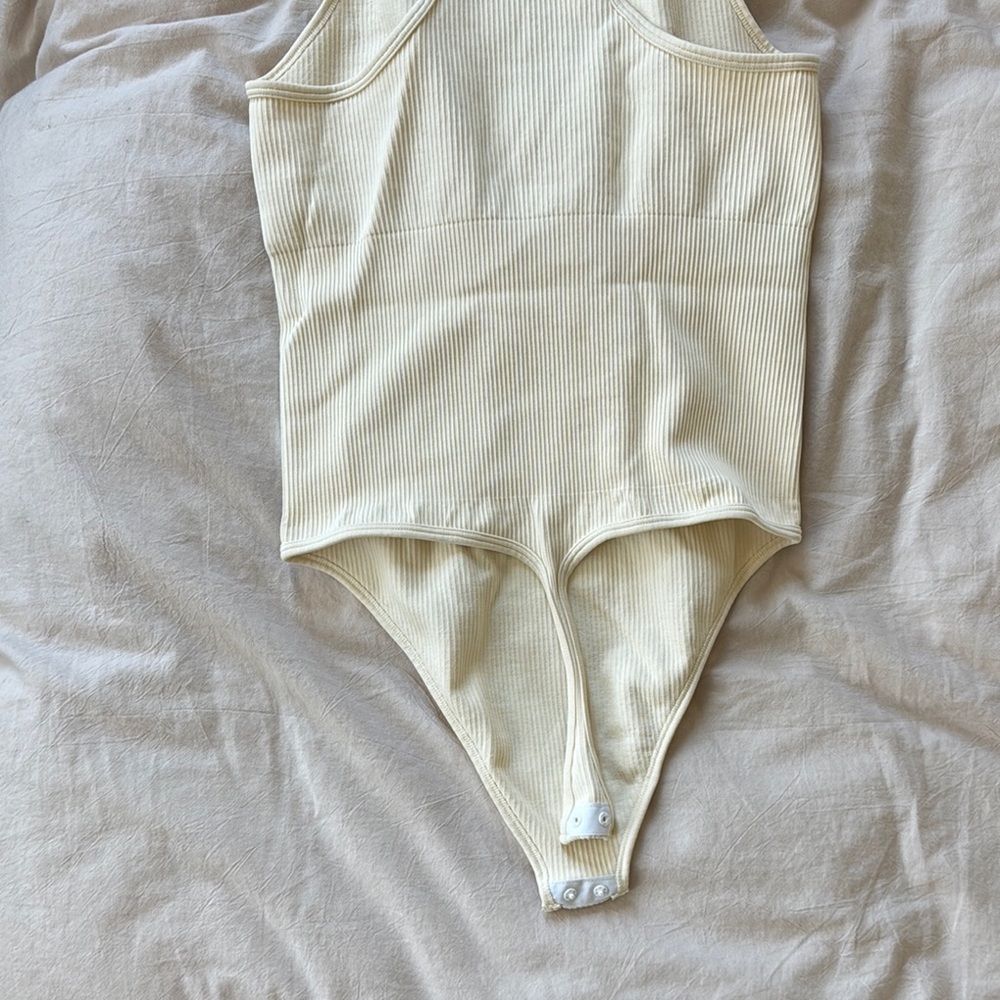Cream Ribbed Bodysuit - Picture 7 of 8